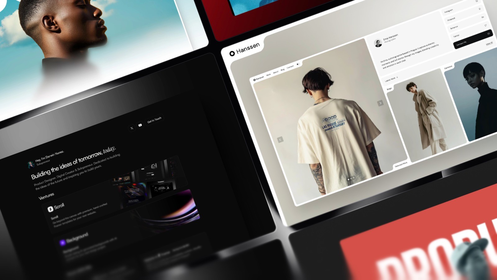 Framer logo and Wordpress logo