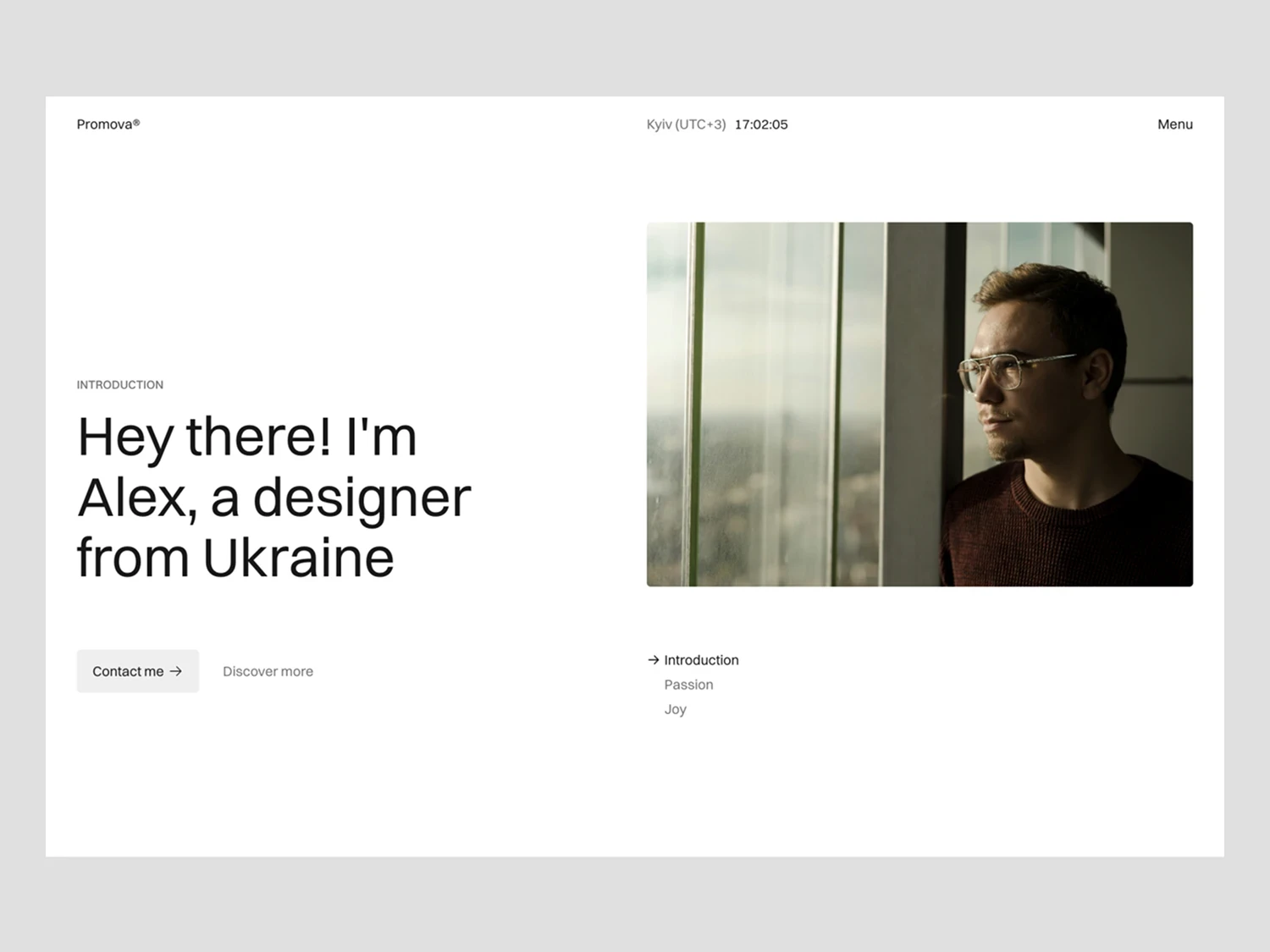 Home page. Hero section