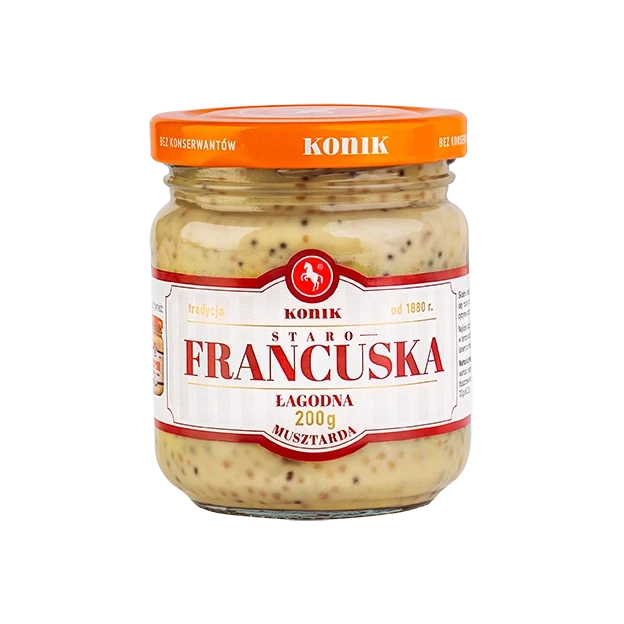 Słoik Musztardy Starofrancuskiej Konik 200g