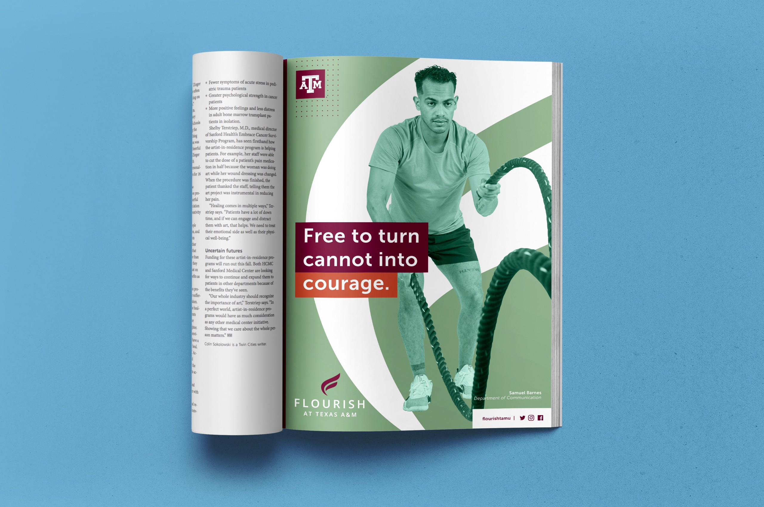 university magazine print ad