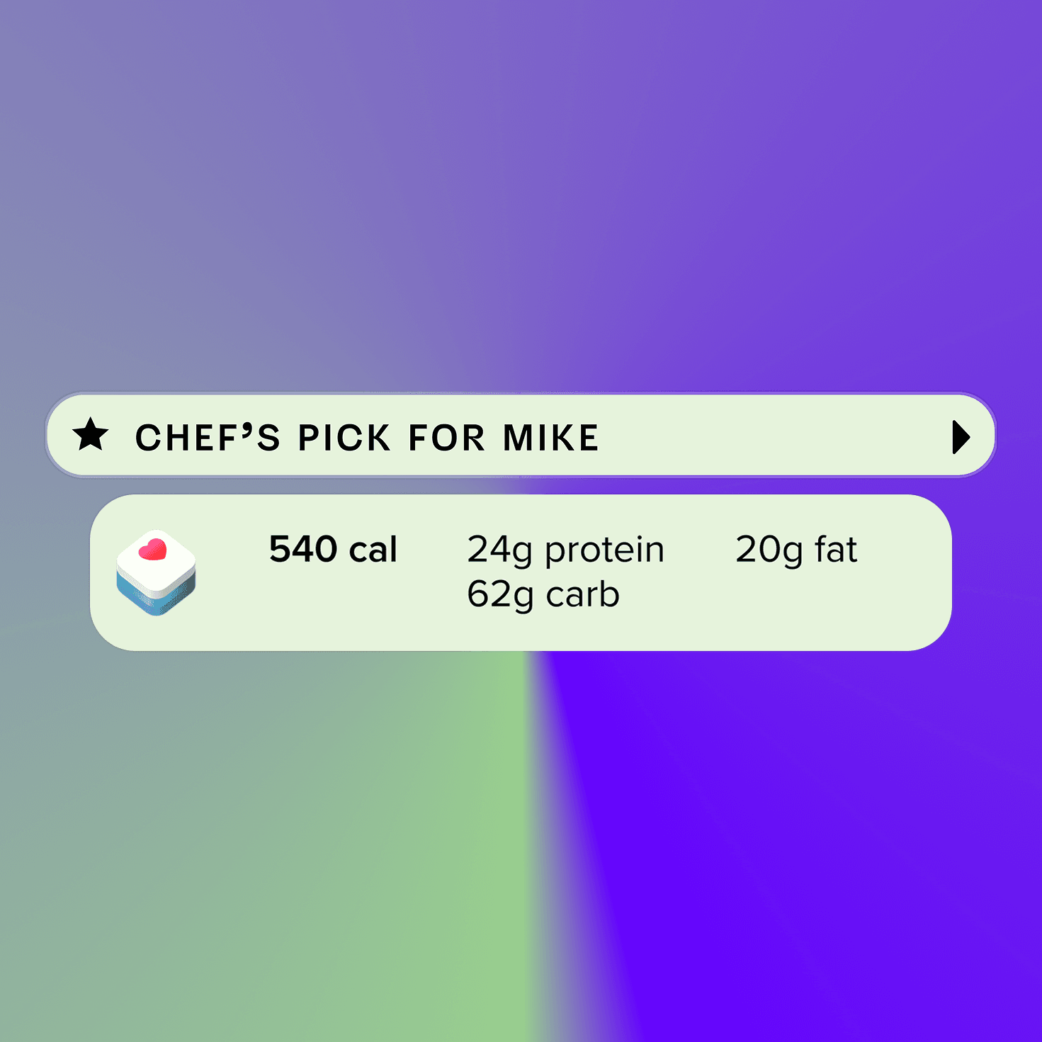 Personailzed nutrition for employees including macros and Apple Healthkit.
