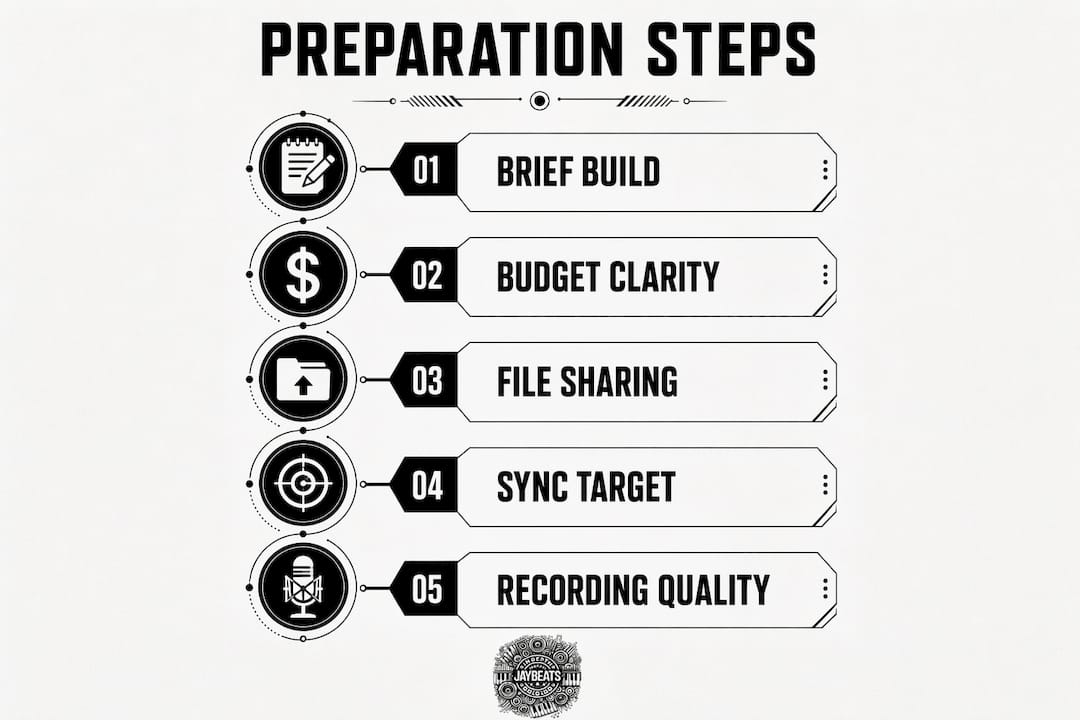 Infographic showing preparation steps before contacting a producer