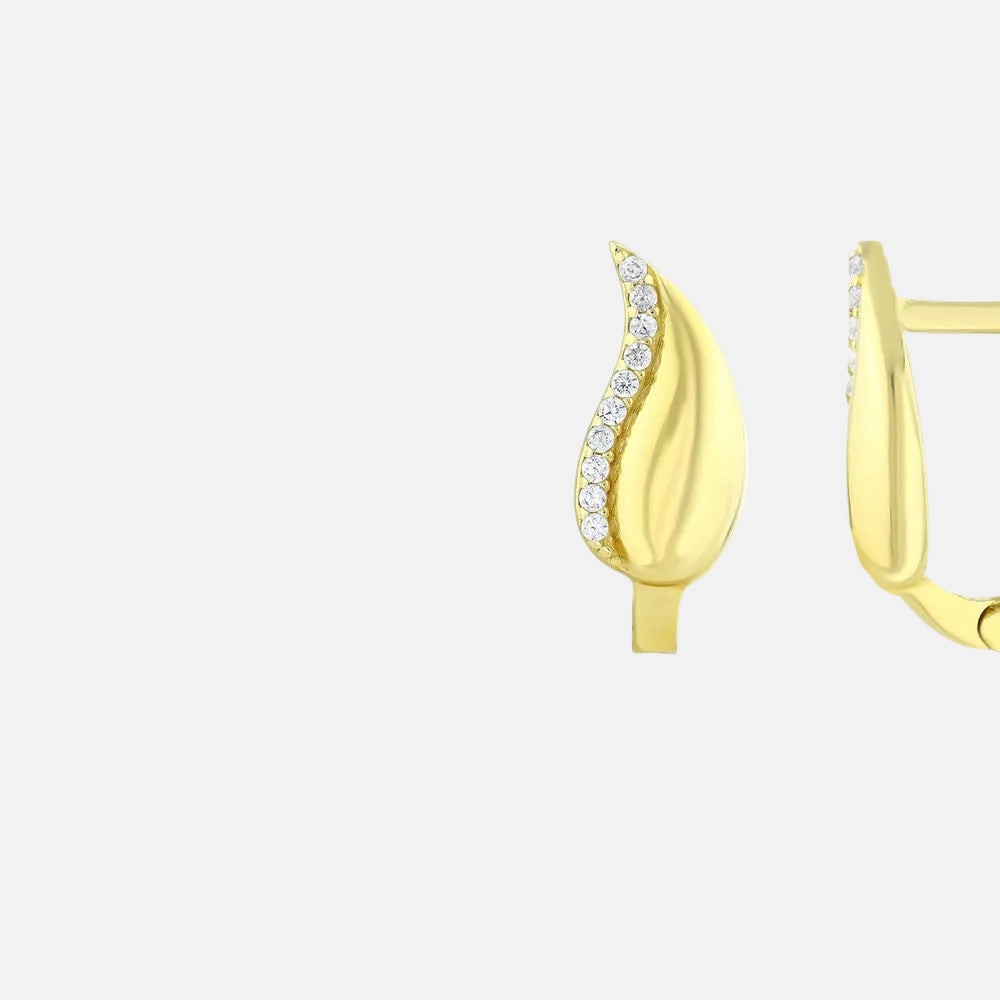 Assos Pırlanta 14 Ayar Altın Modern Tasarım Şık Küpe Modeli