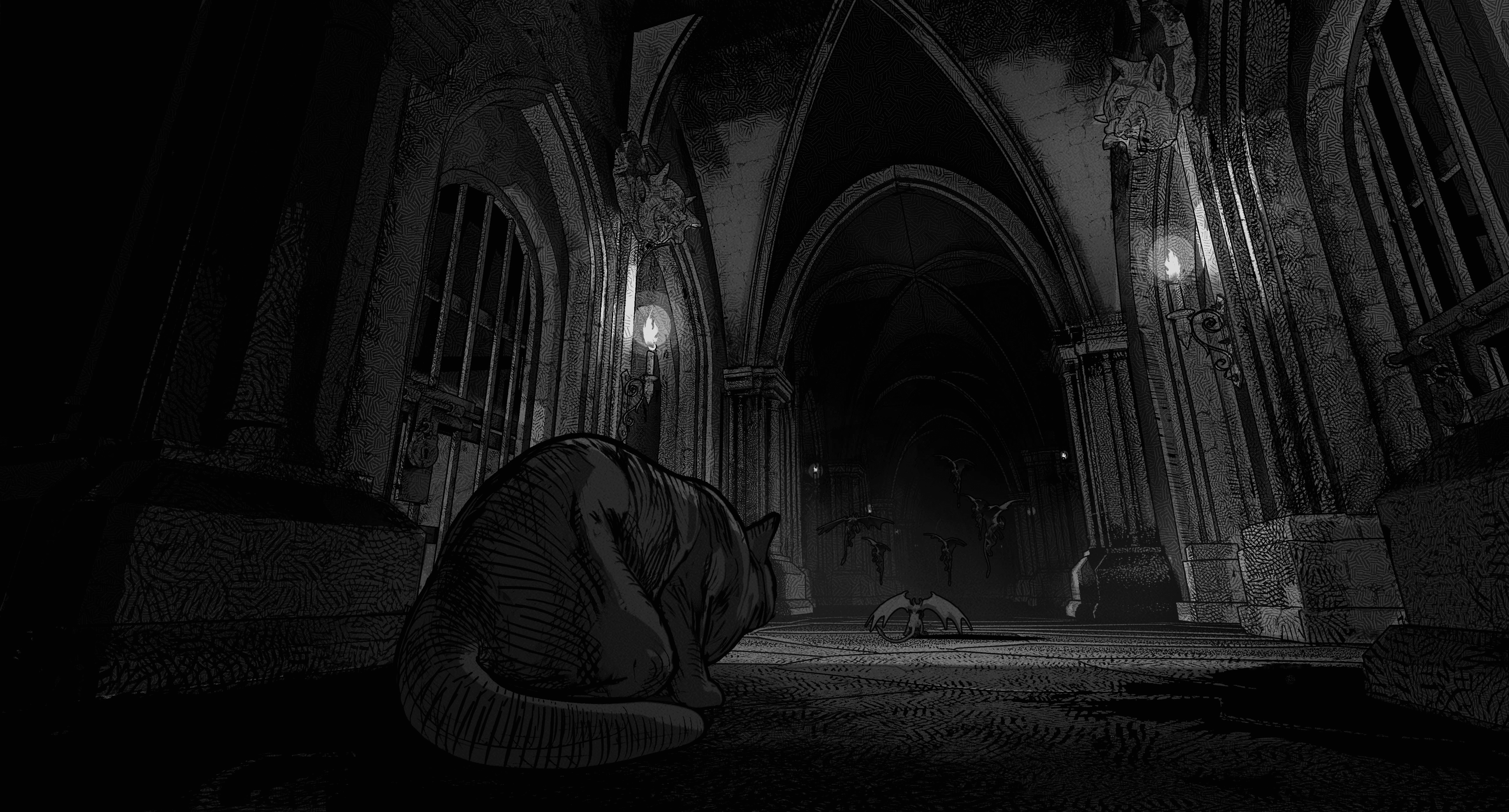 For He Can Creep environment design – dark London scene with supernatural undertones