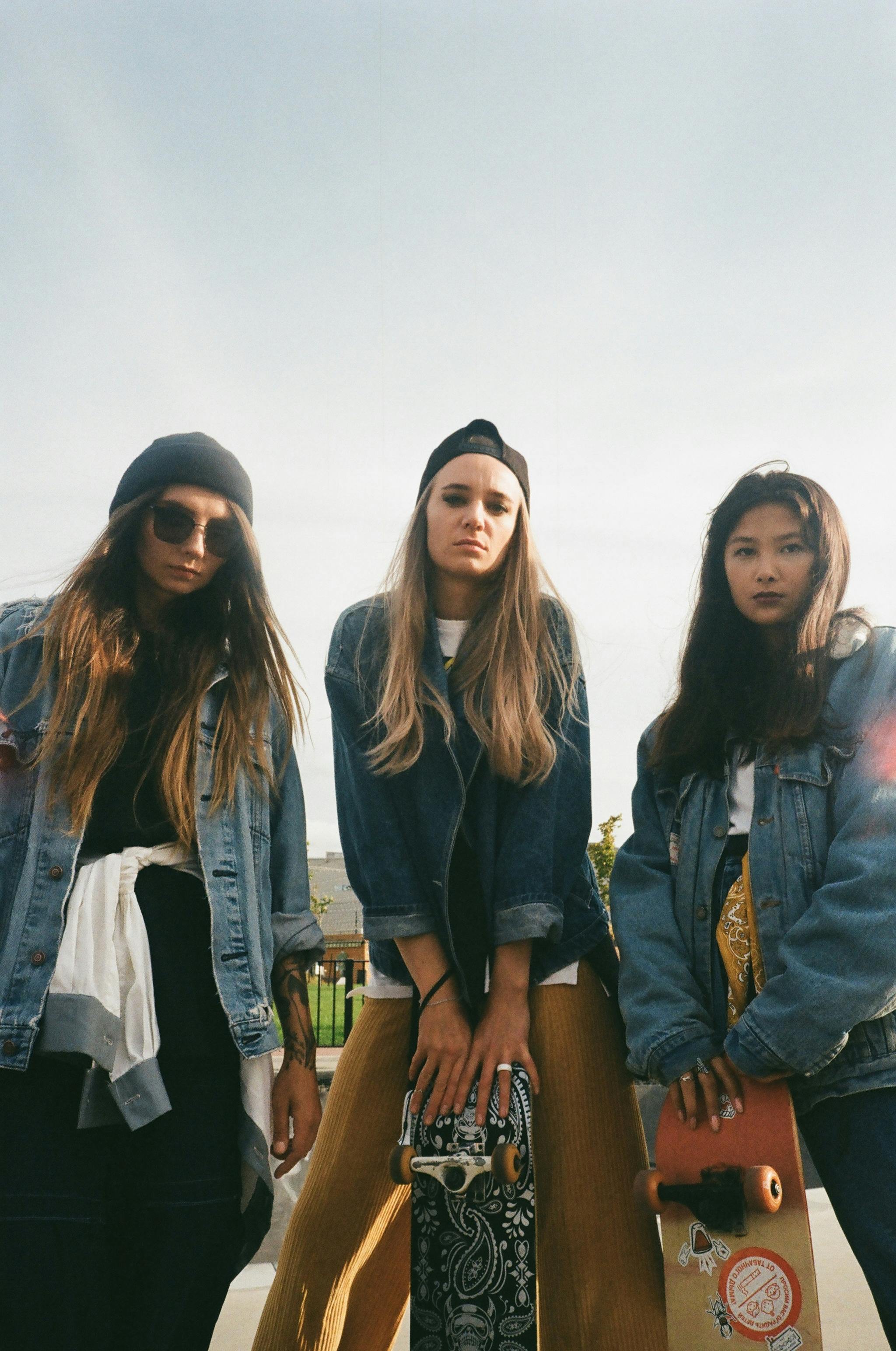 Three girls looking at the camera