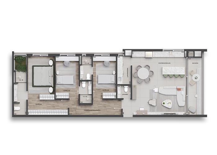 Planta do apartamento Tipo 302 — Porto Alto