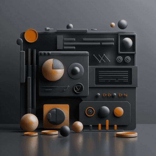 3d Elemente einer digitalen Benutzeroberfläche.