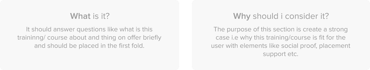 Understanding what and why for signup pages