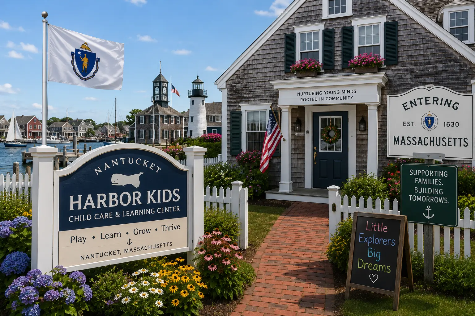 a cottage on the water serving as a daycare facility in massachusetts