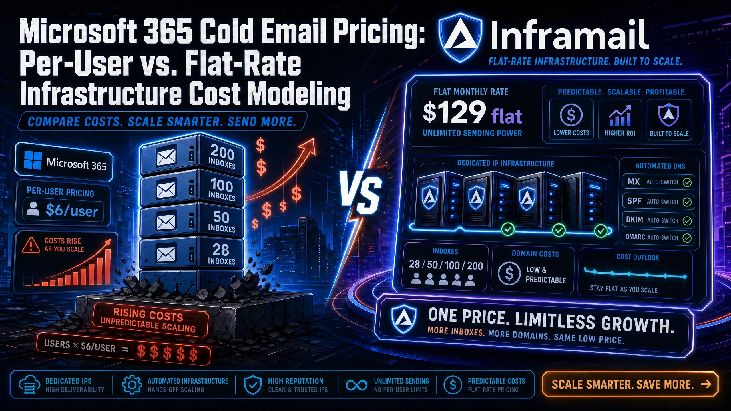 Microsoft 365 Cold Email Pricing: Per-User vs. Flat-Rate Infrastructure Cost Modeling