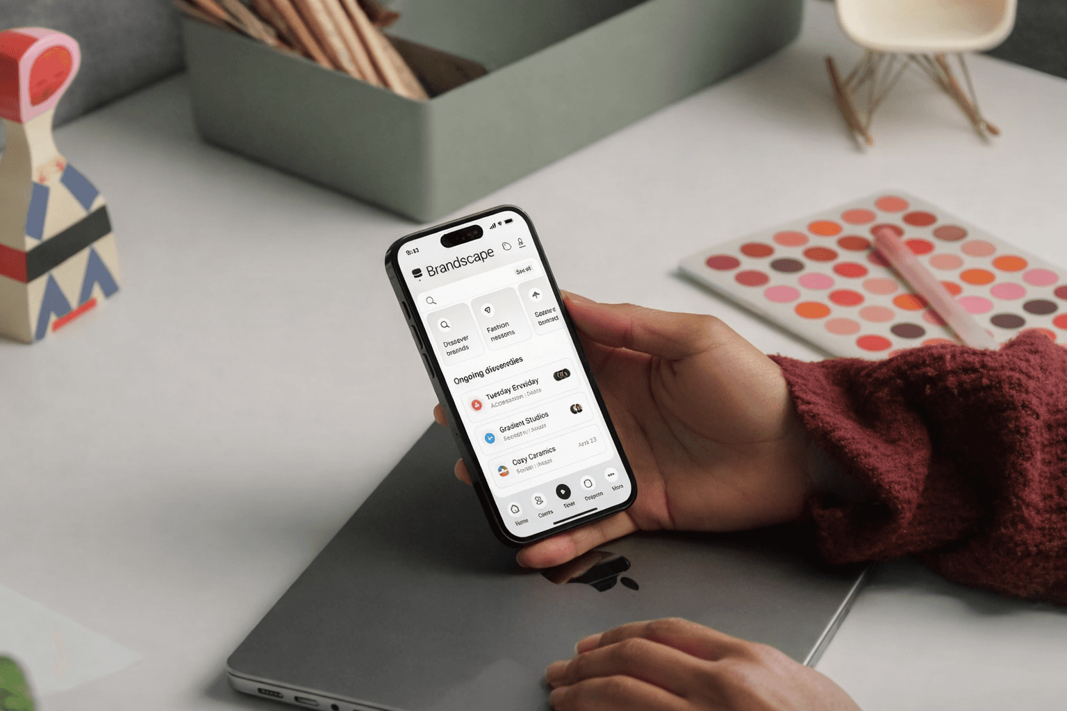 A mockup of Freelio's mobile app