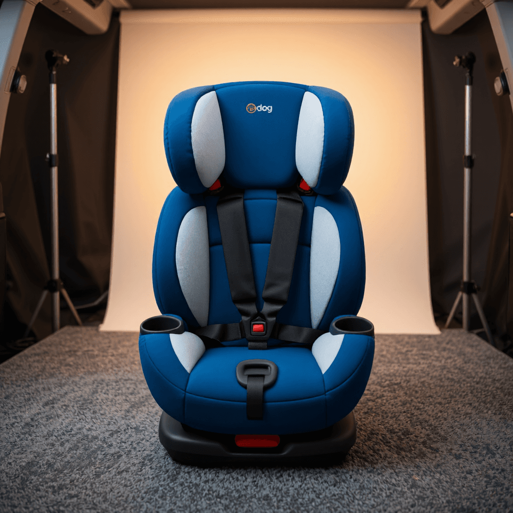 product photography of a child safety seat for vehicles