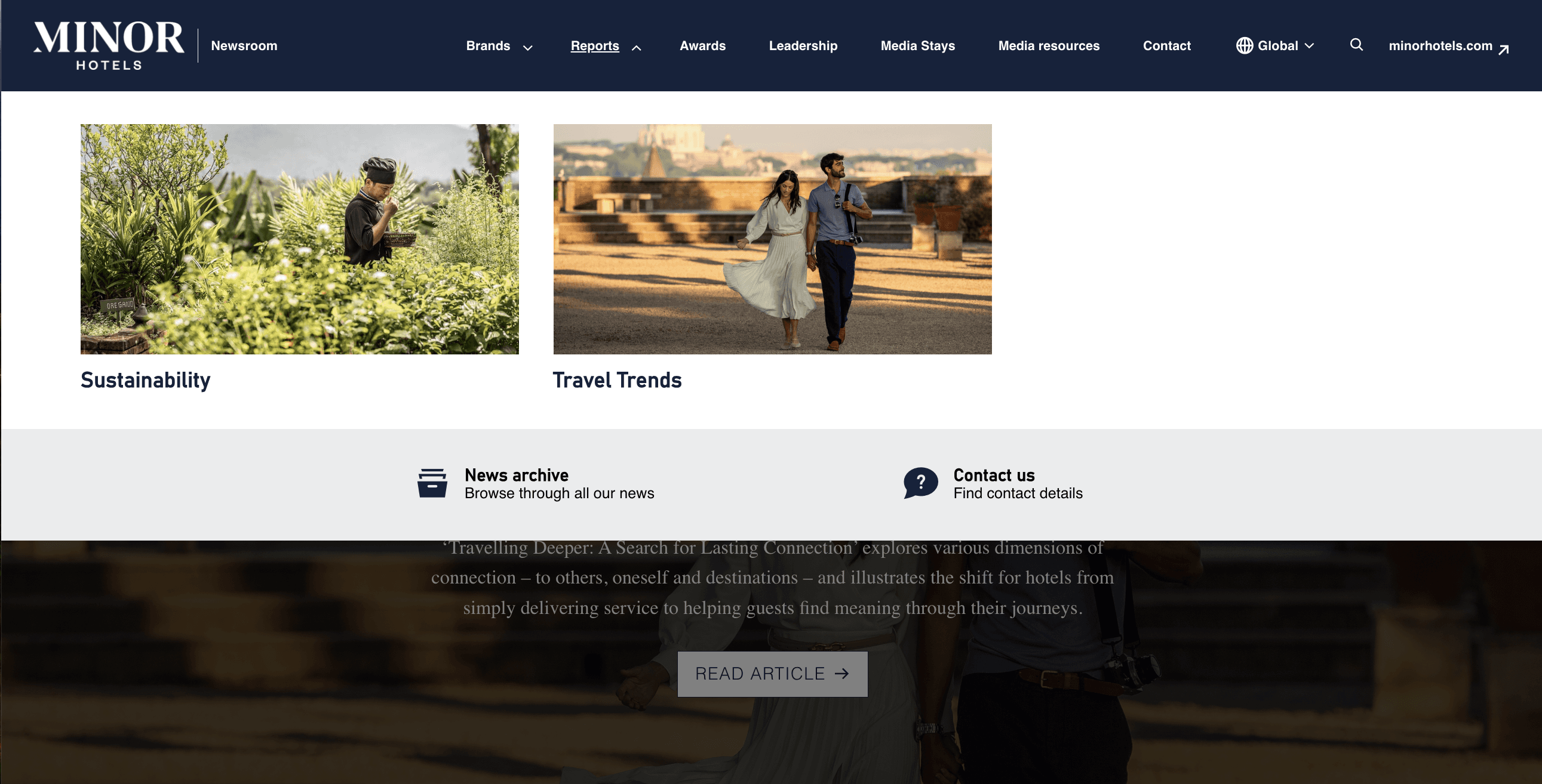 Minor Hotel's branded online newsroom