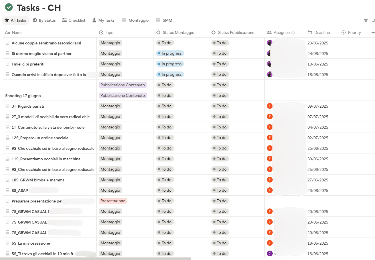 Sorgente del database task
