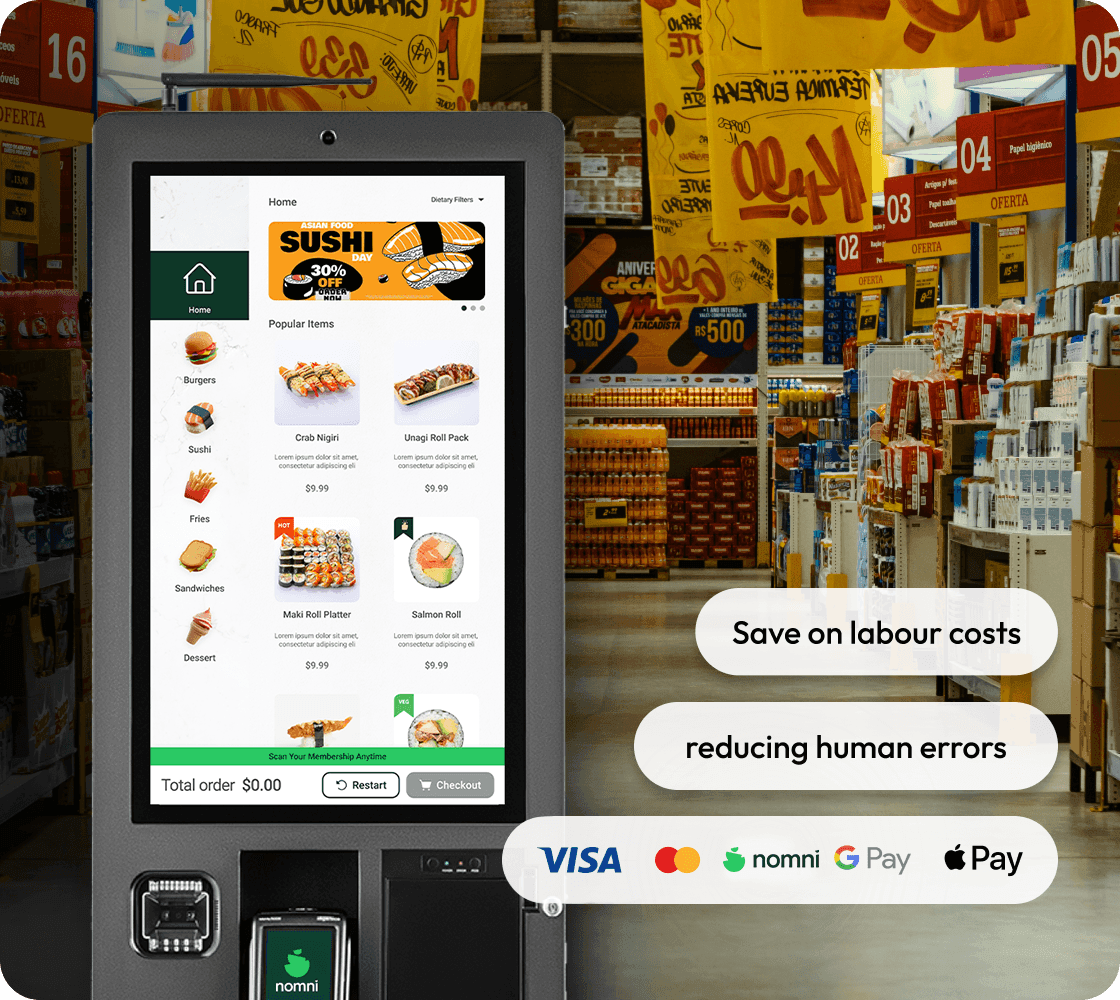 pos system integration with self ordering KIOSK system 