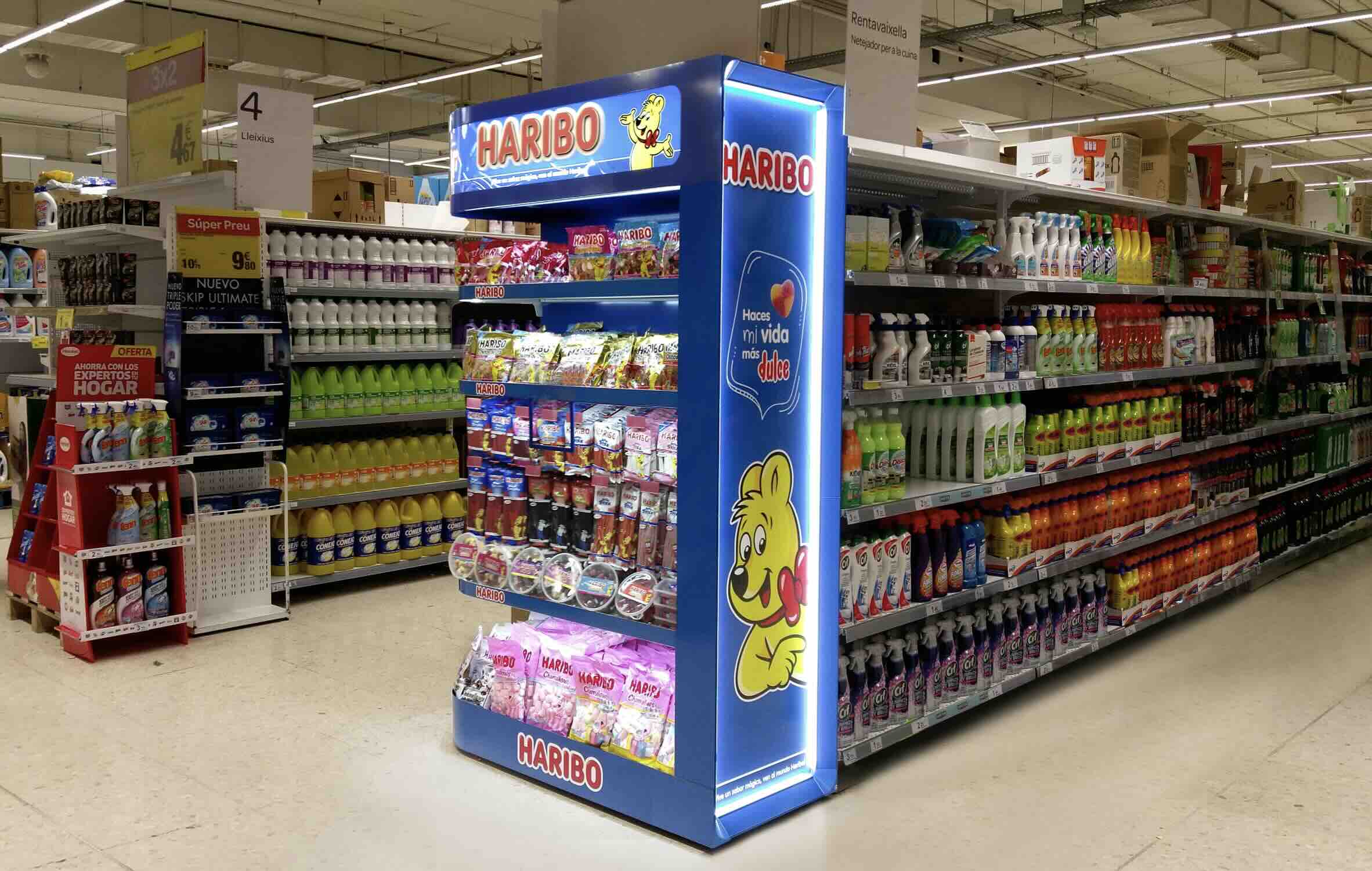 exemple tête de gondole lumineuse haribo