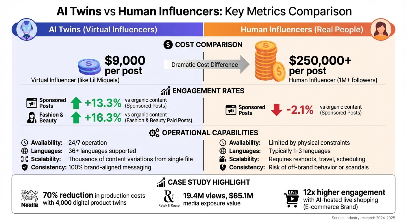 AI Twins vs Human Influencers: Cost and Engagement Comparison
