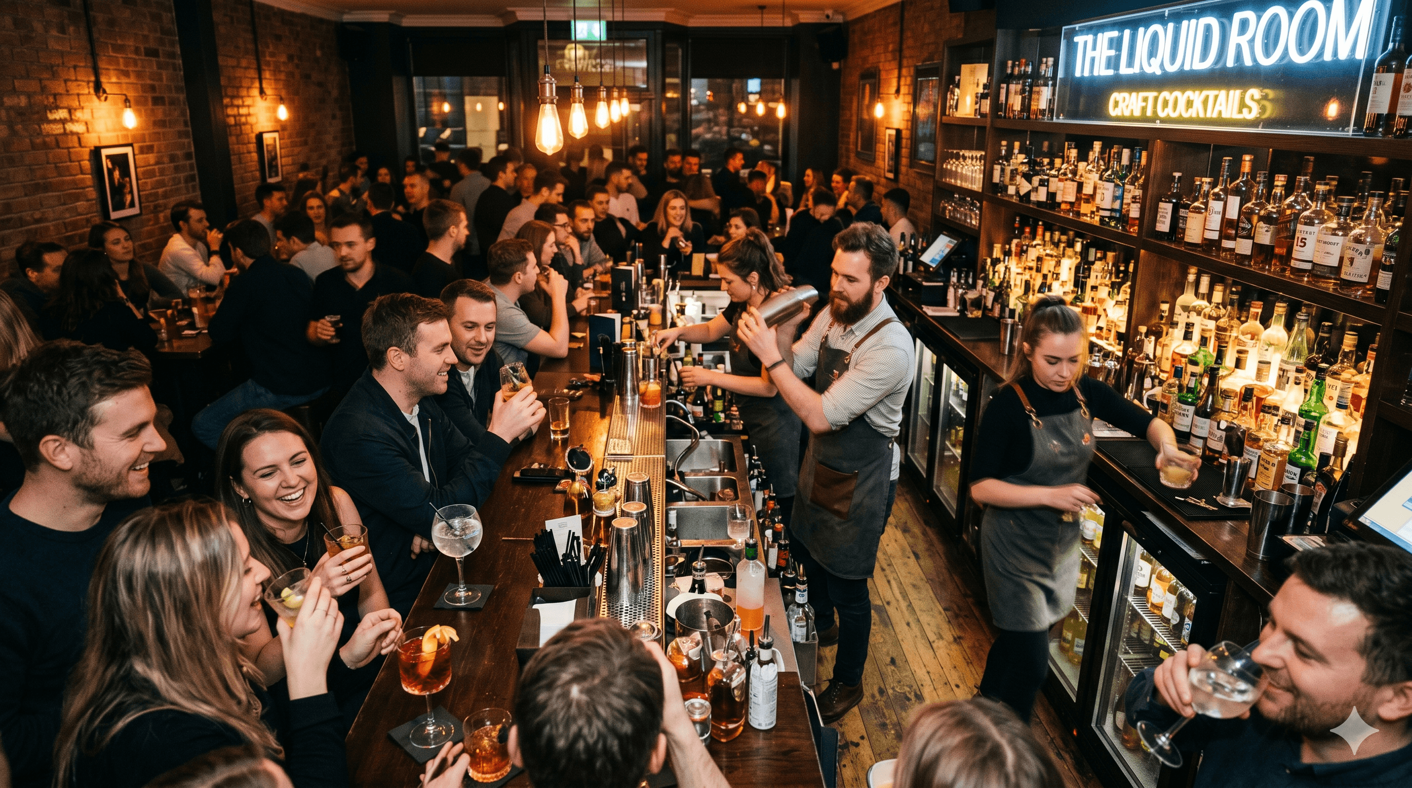 Busy cocktail bar