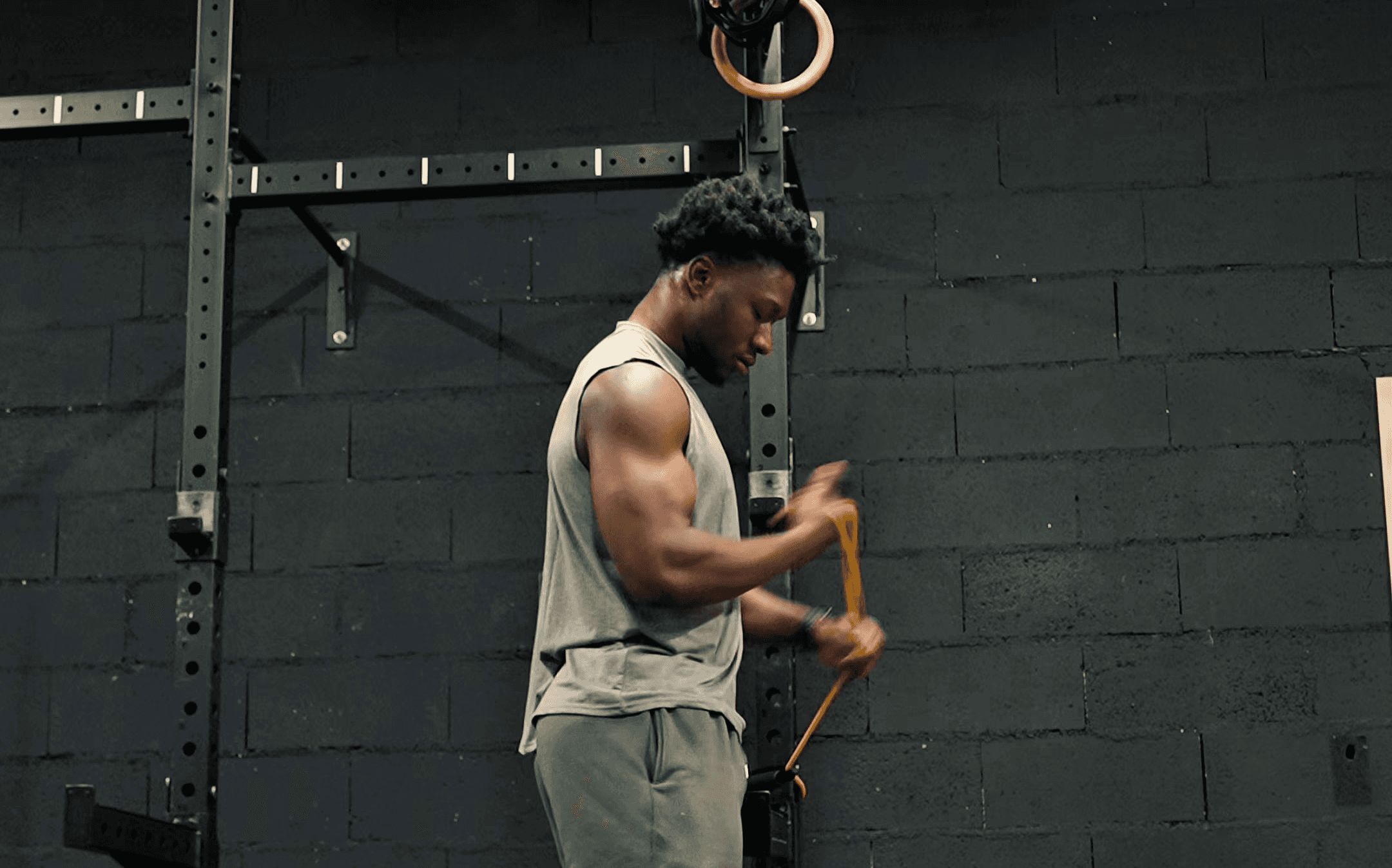 Drone shot of a running track at night