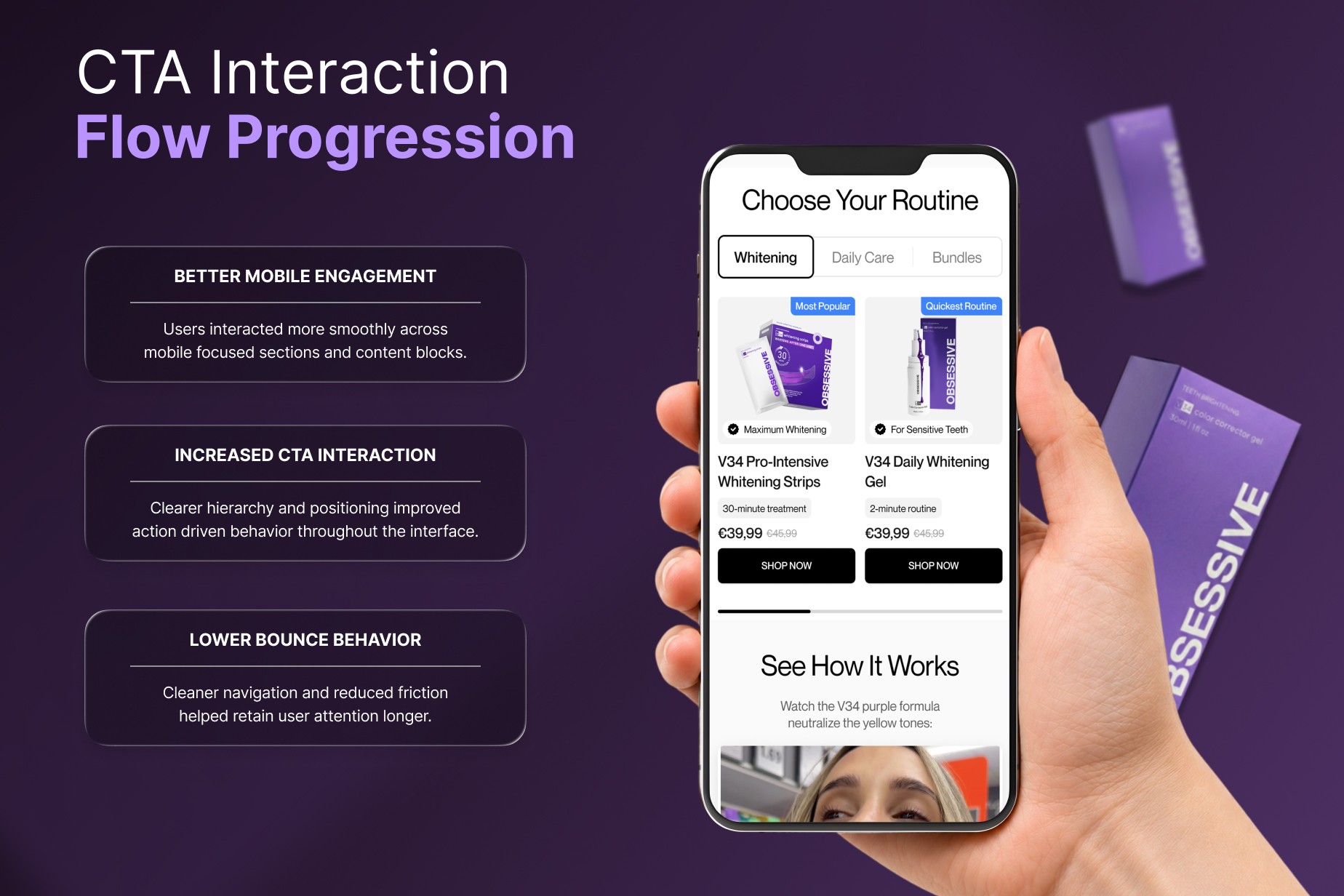 Mobile UX improvements applied to wellness ecommerce site