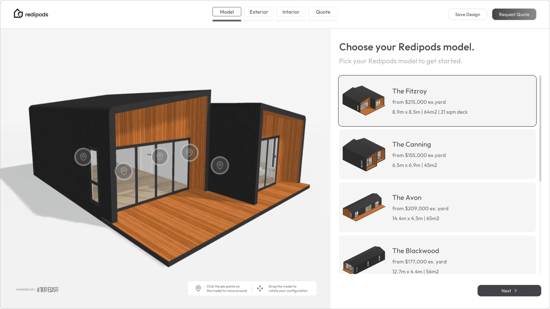 Nordic and Spruce using Tiny Easy's 3D Tiny House Configurator