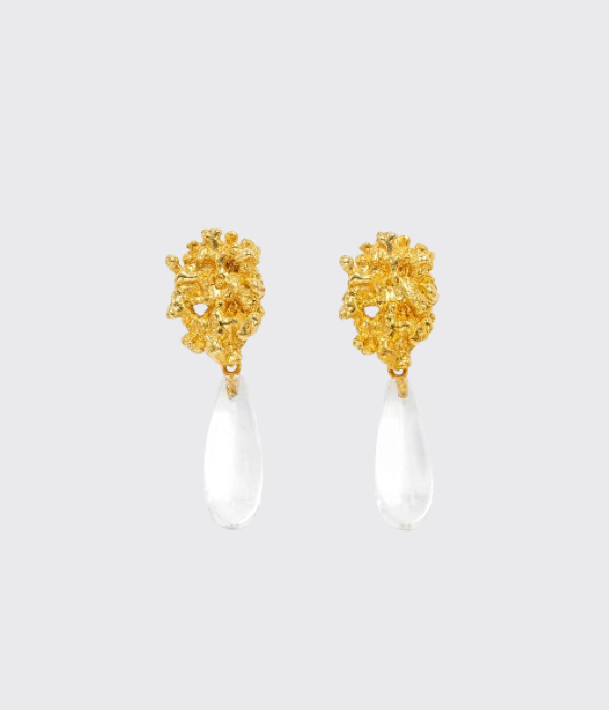Coral Amalgam Earrings with Stone