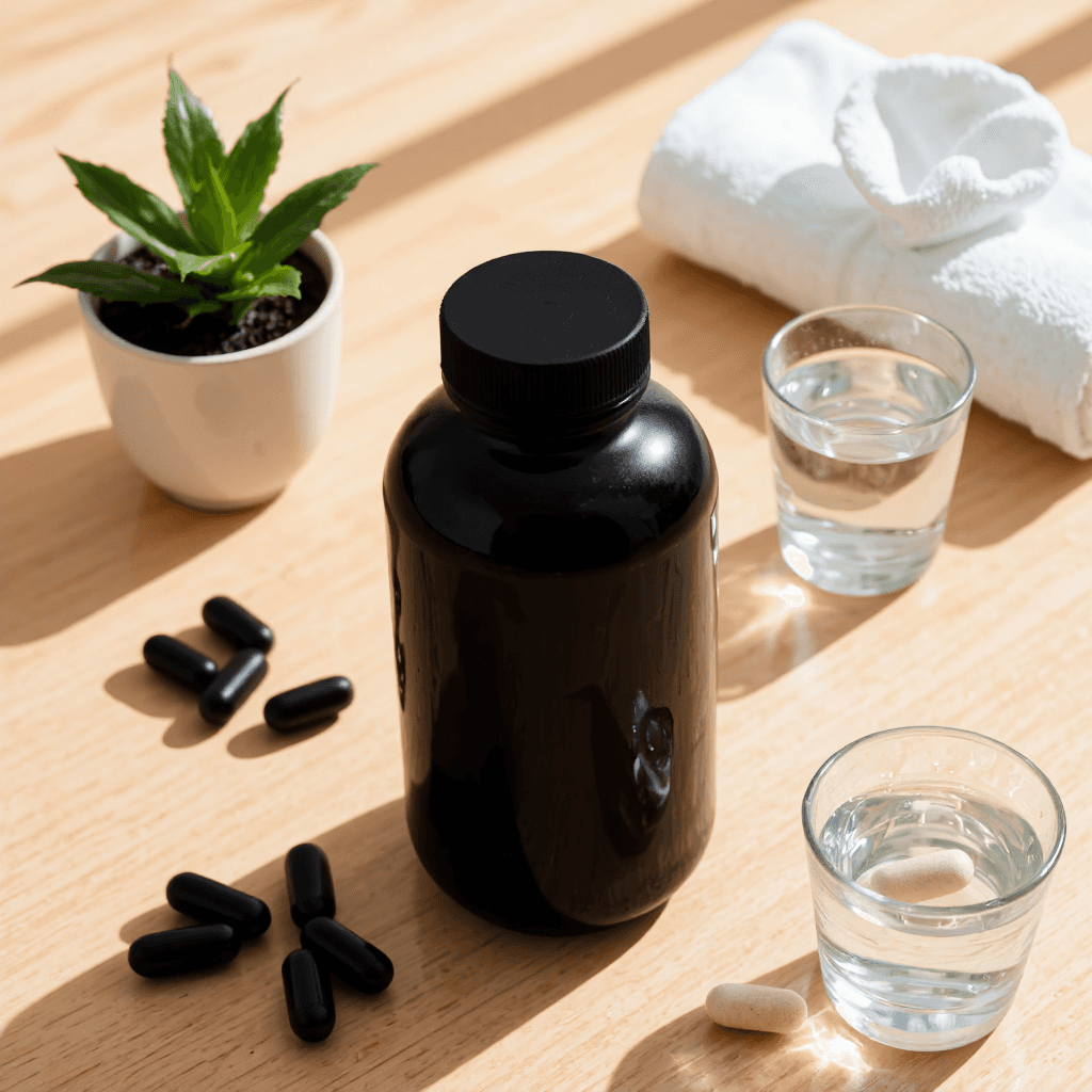 product photography of bottle of supplements