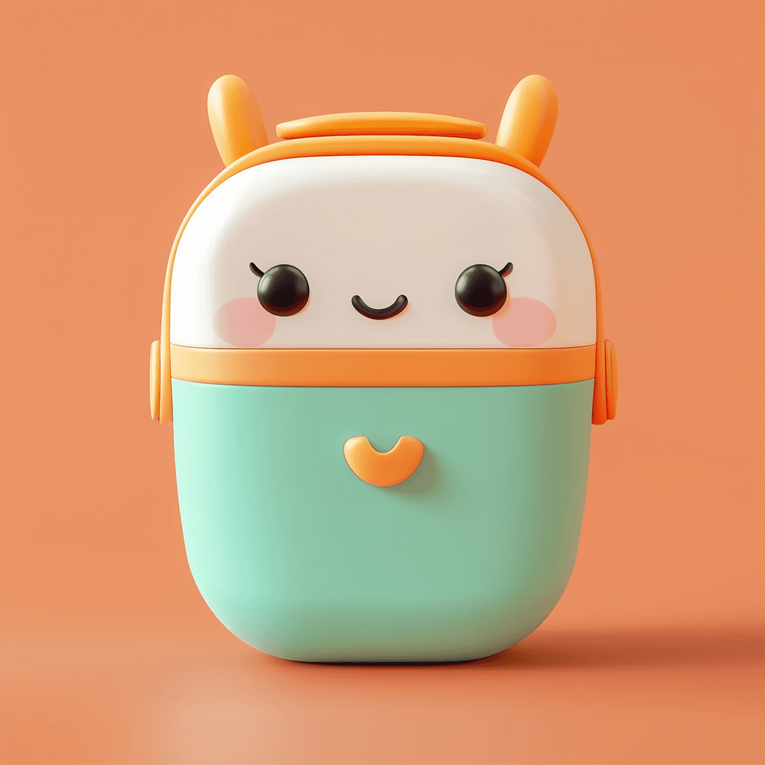 3D model of a cartoon face on a plain background