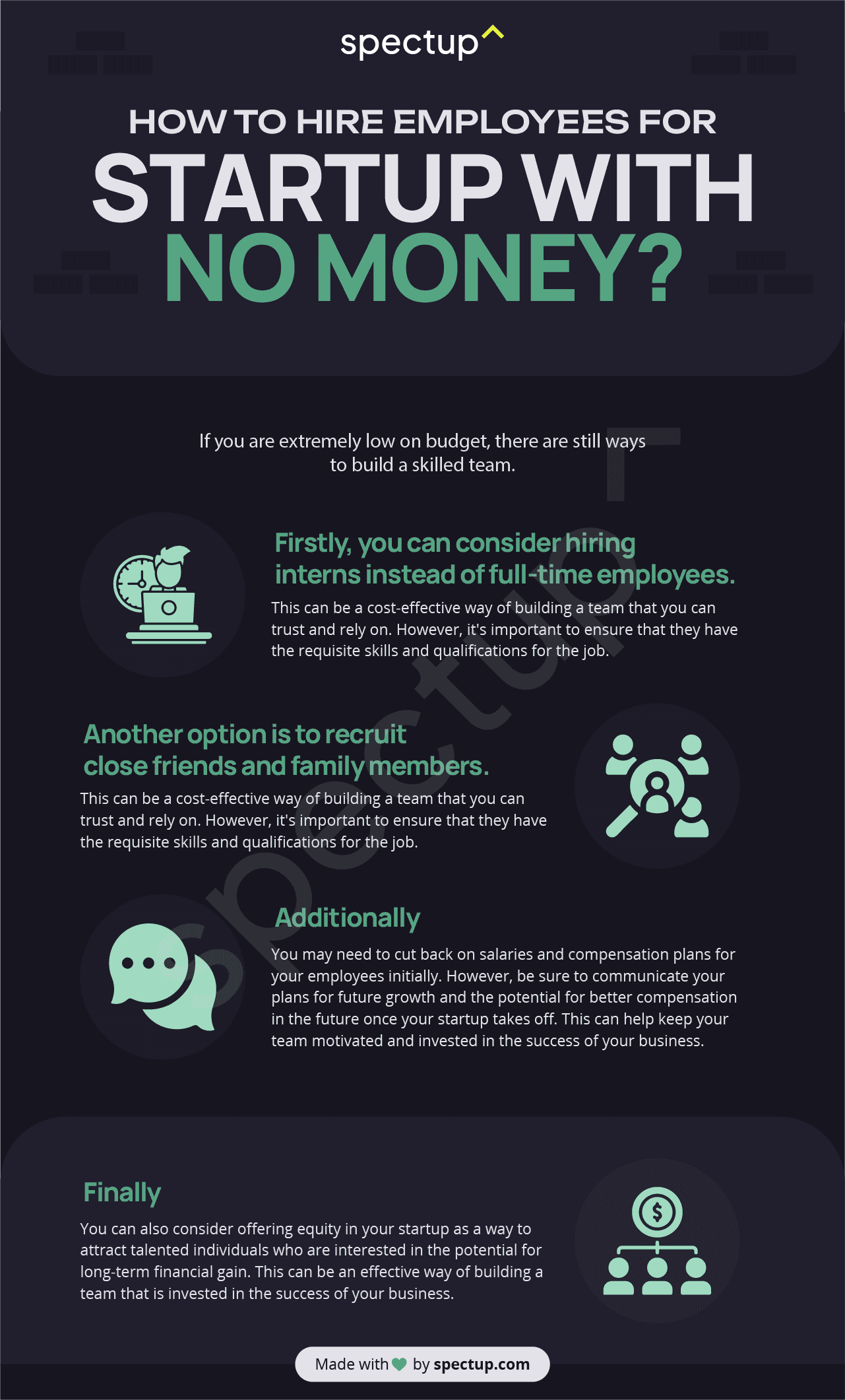 How To Hire Employees For Startup With No Money?