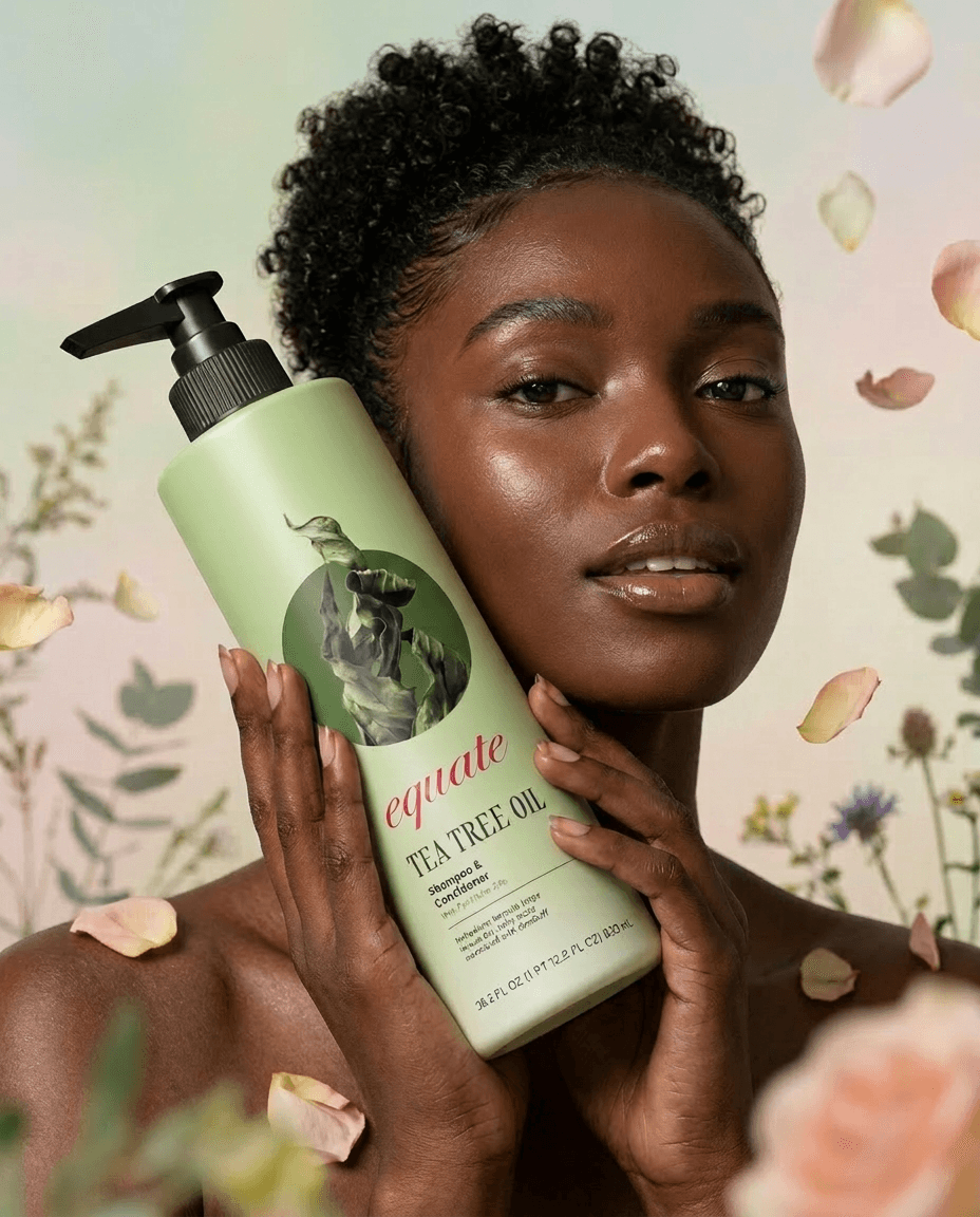 ad for shampoo bottle