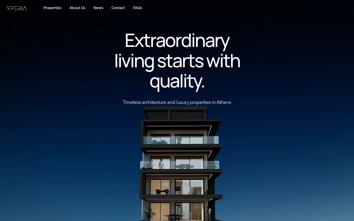 Home page of yperiaproperties.gr, built by TERAMOK