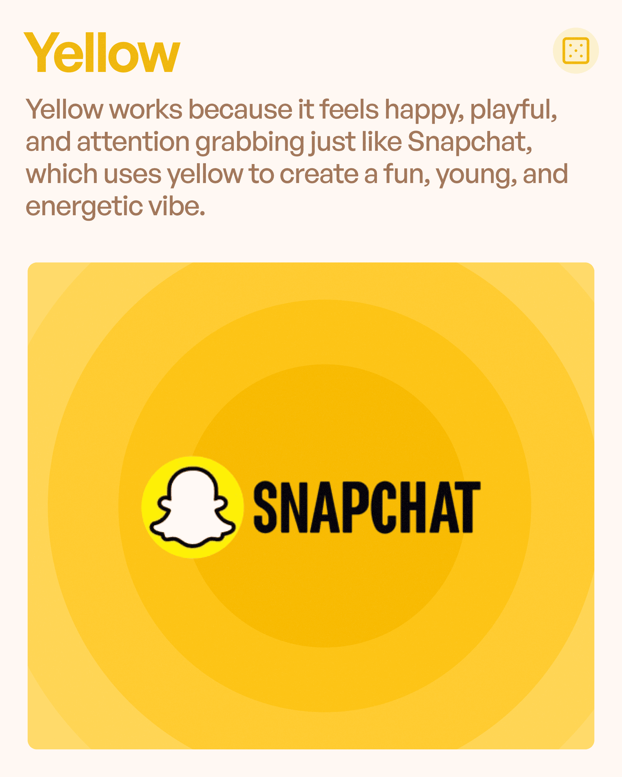 Yellow brand color user cases explained