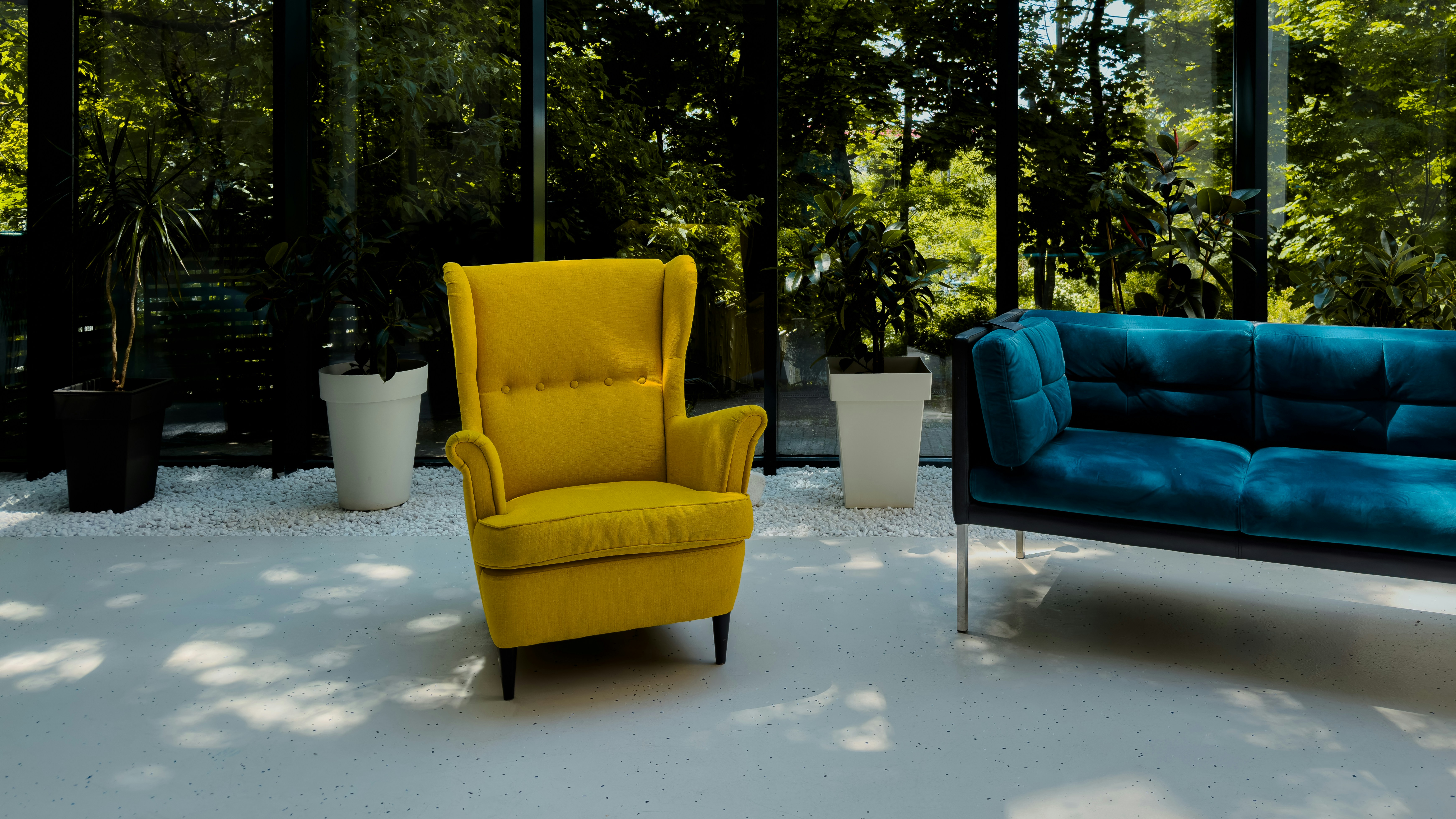 a couple of chairs sitting next to each other