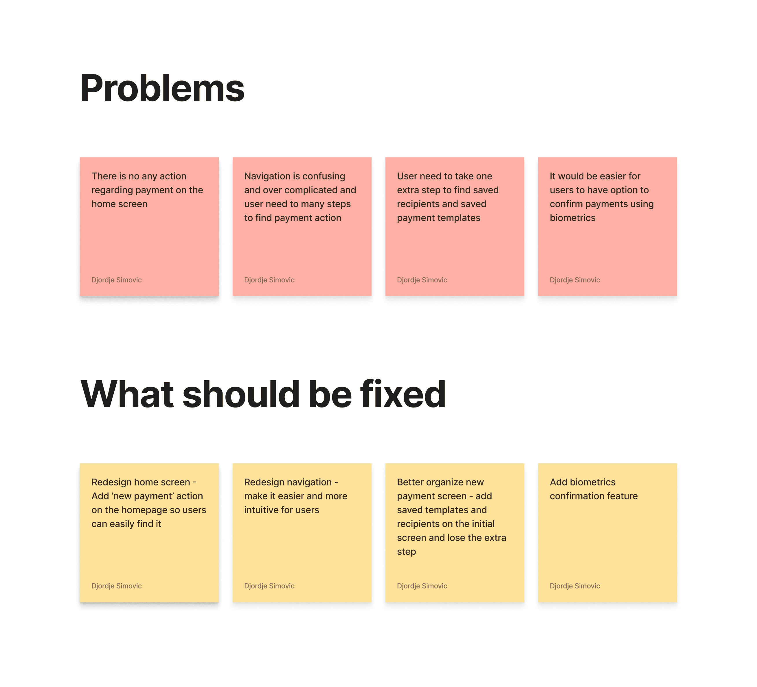 A few examples of ideas generated during the how might we session