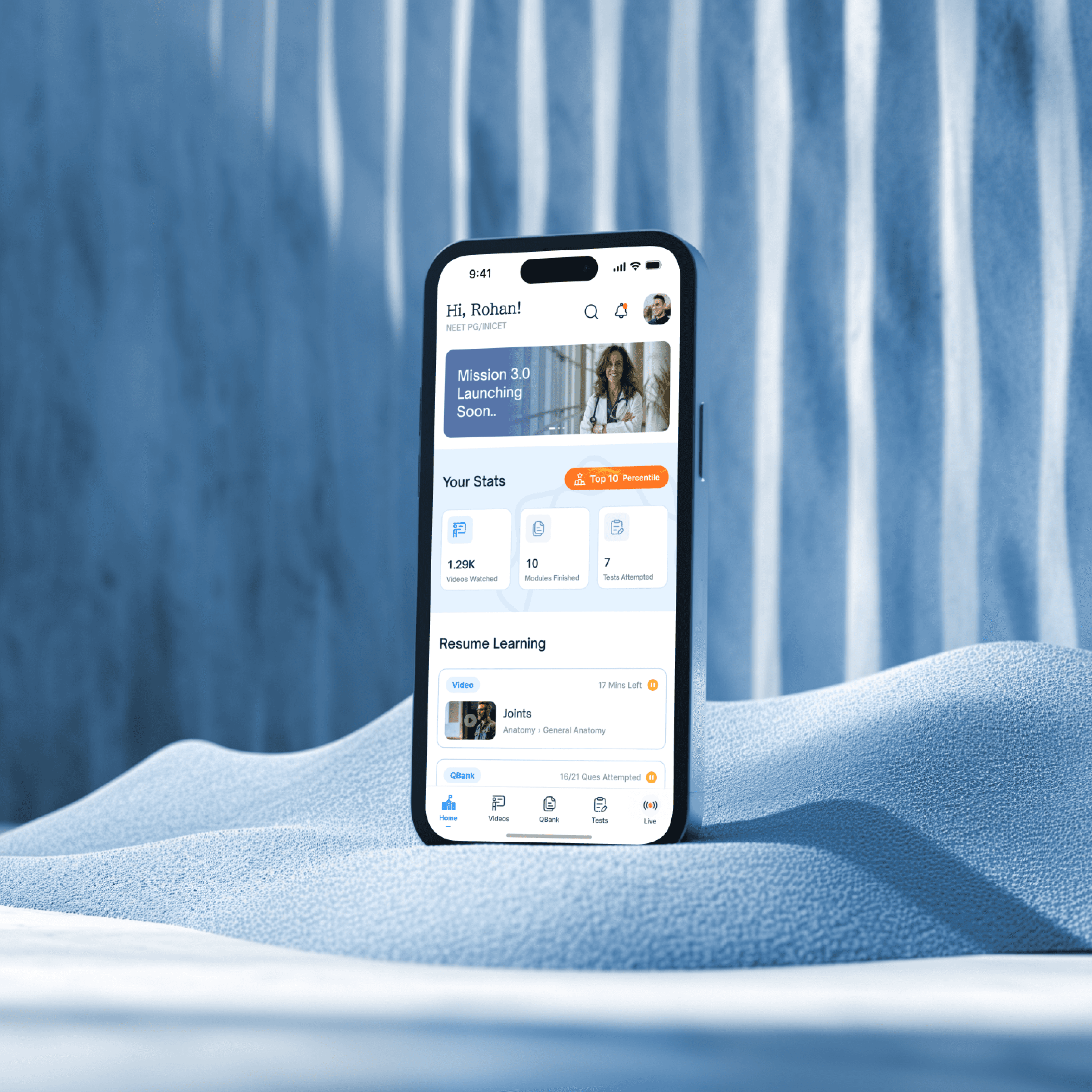 Cerebellum mobile app on snowy landscape