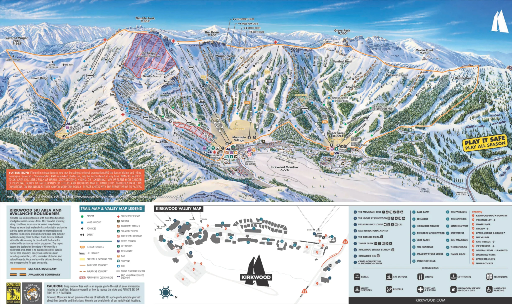 Kirkwood ski resort trail map