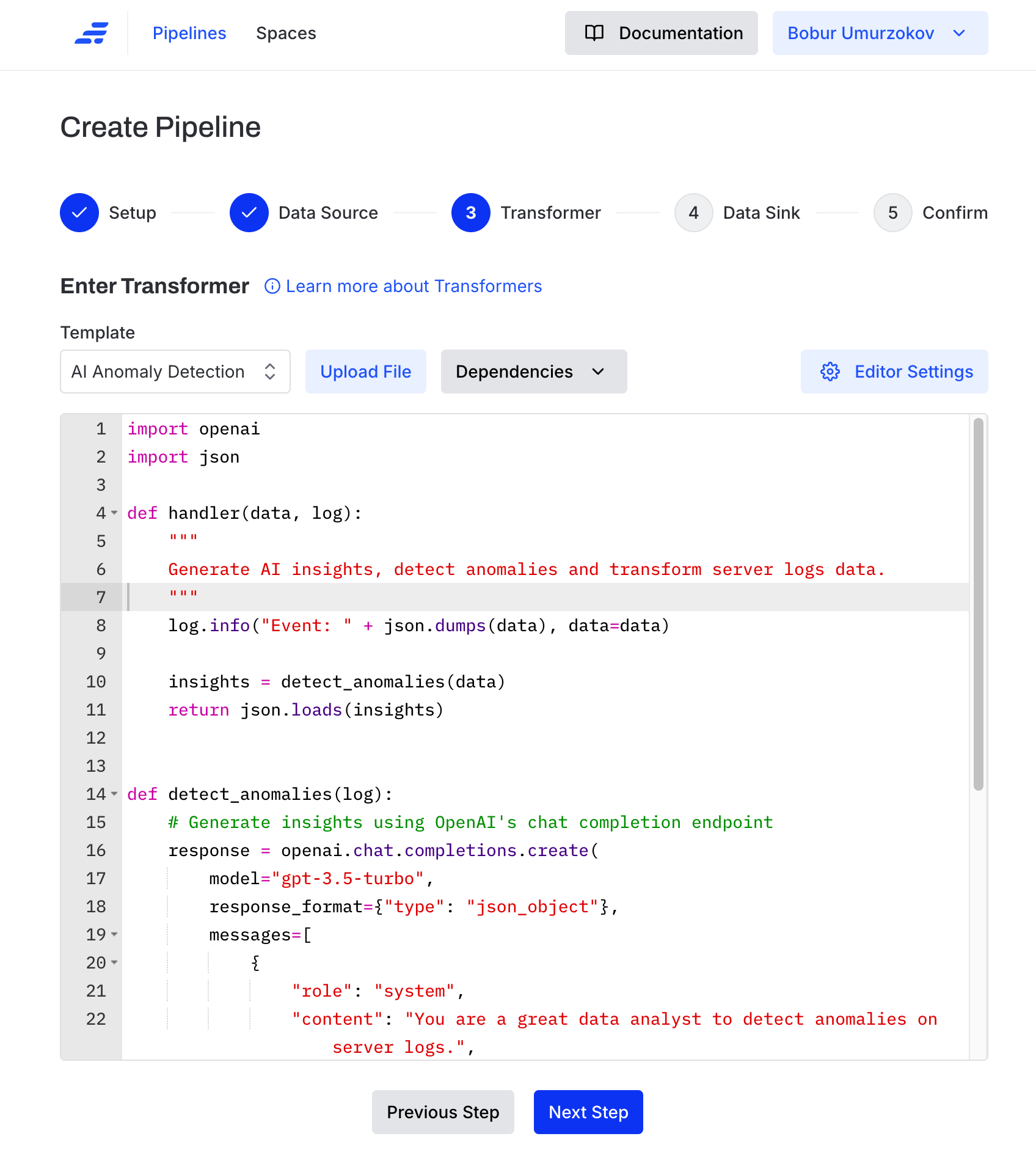 Data anomaly detection blog - Define the transformer.webp