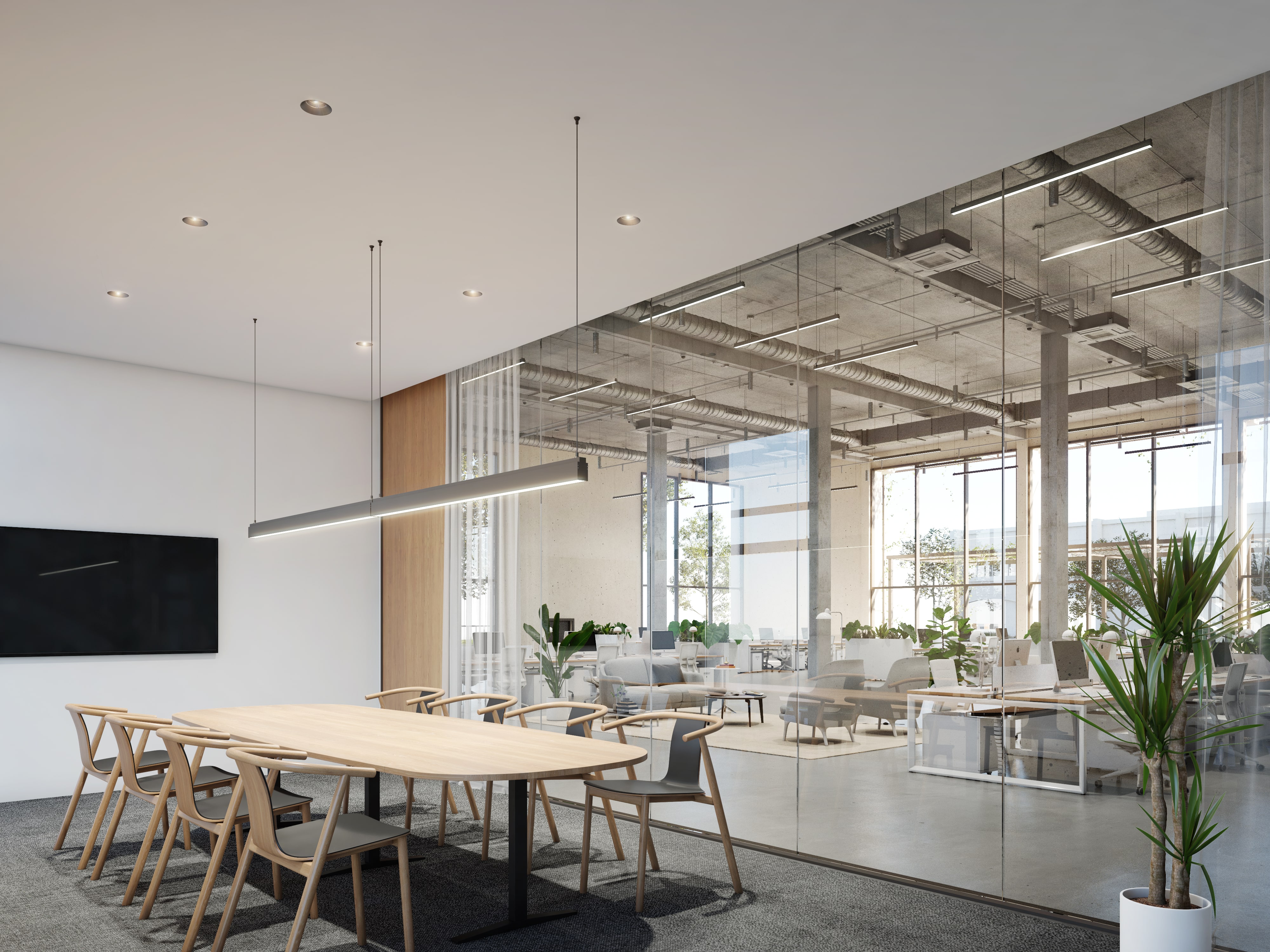Office meeting room, interior view.