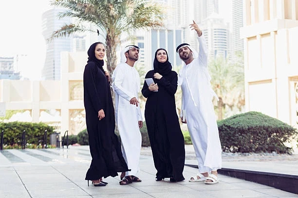 Emirati people in traditional attire