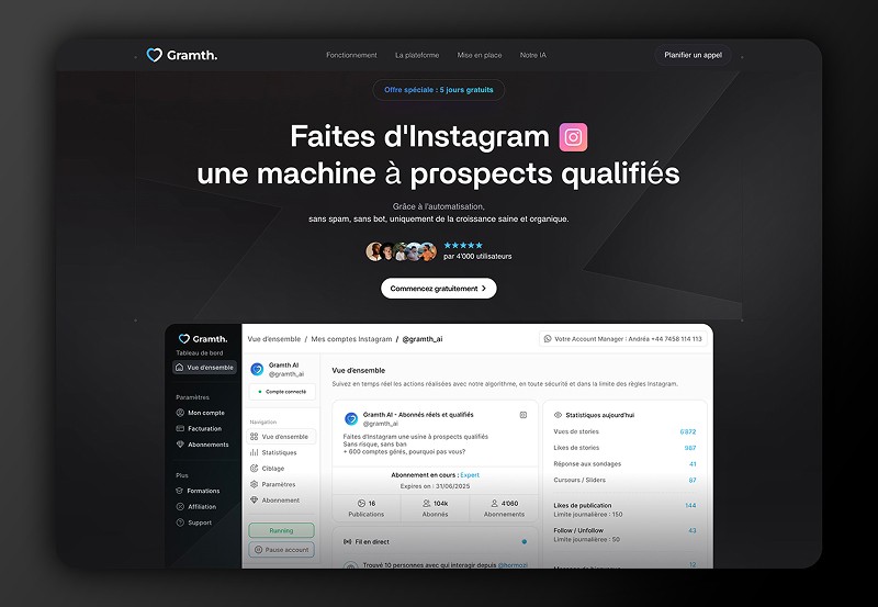 Site d’automatisation Instagram par IA conçu par Keyz Digital.