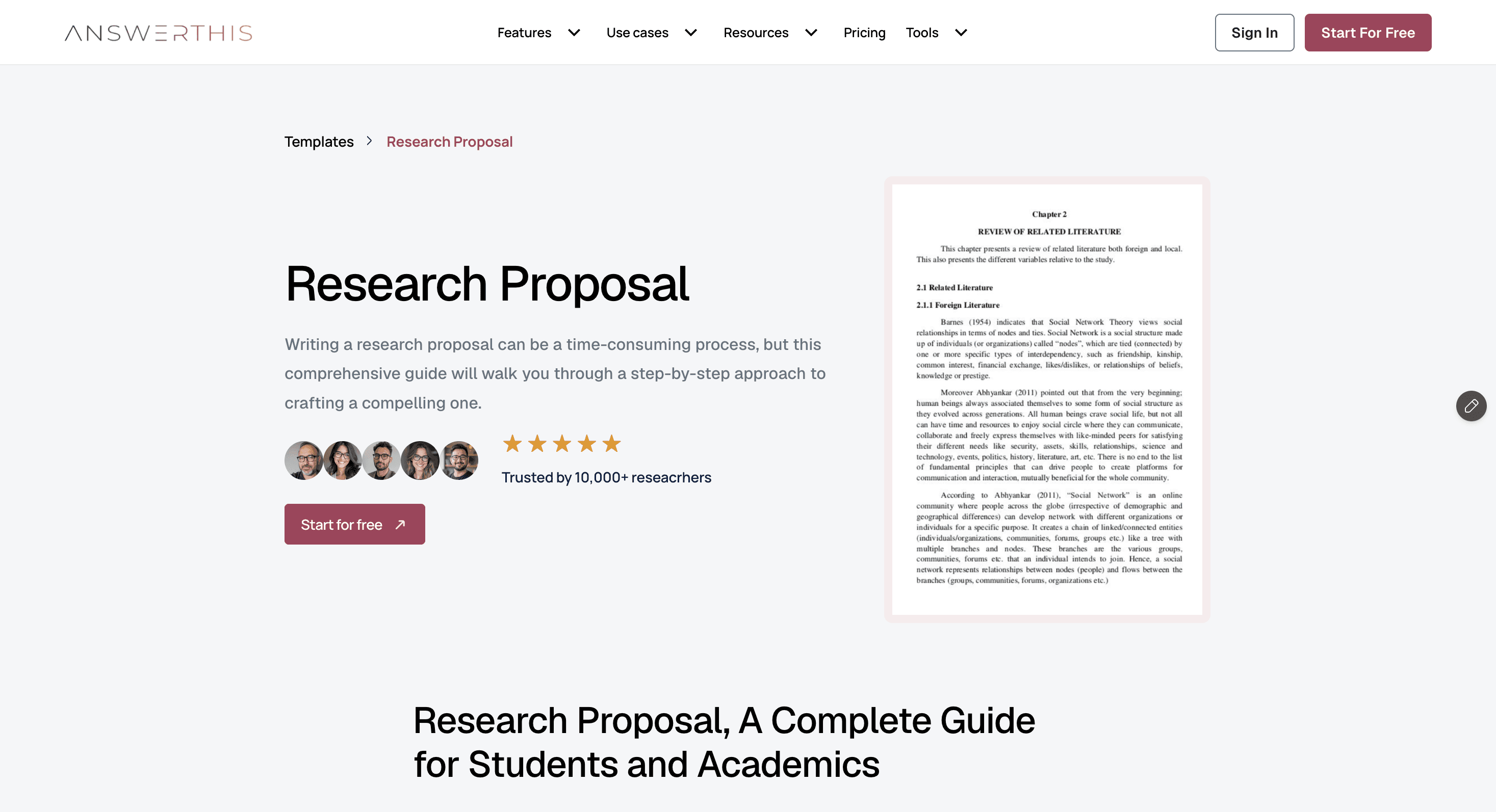Research proposal template