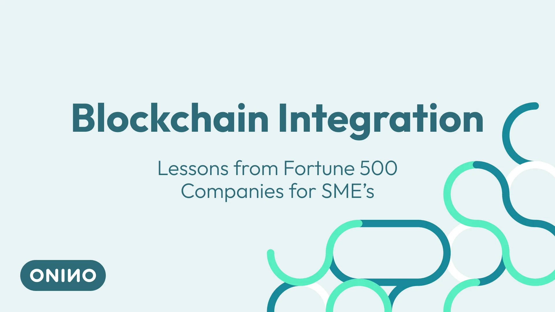 Abstract connected nodes illustrating blockchain integration lessons from Fortune 500 companies for SMEs — ONINO