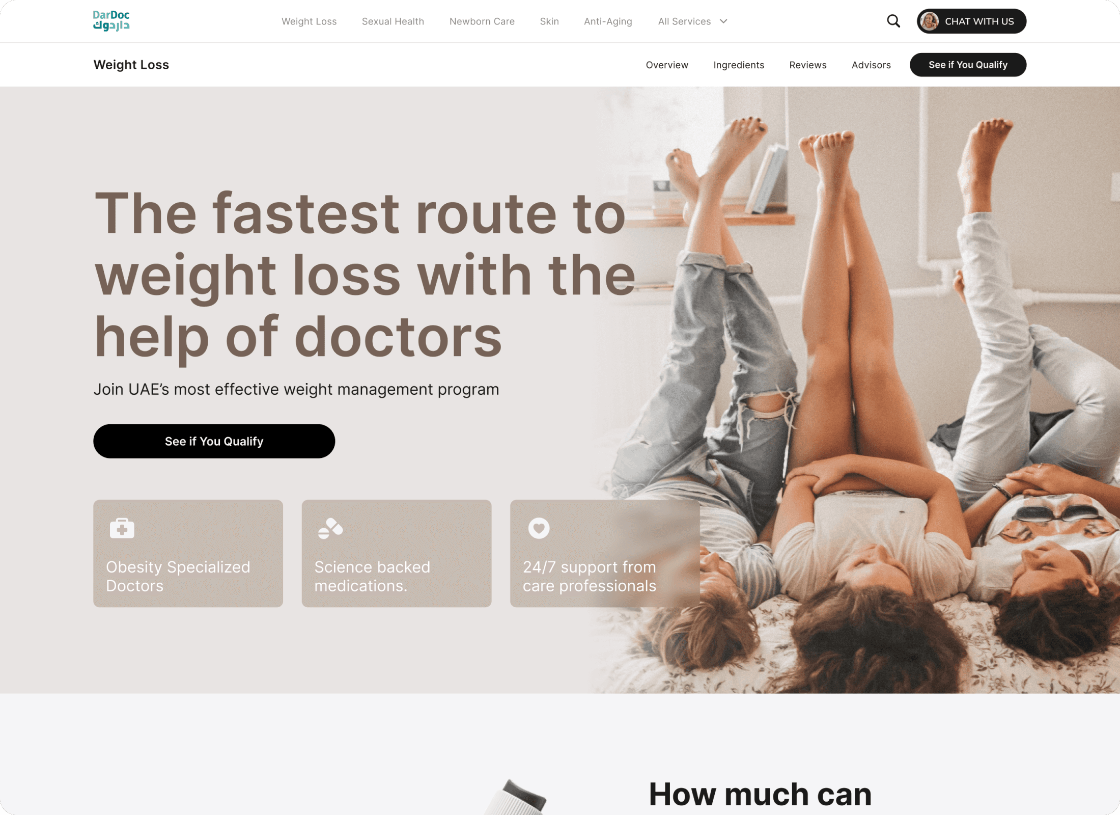 A high-converting landing page for a healthcare start-up selling weightloss