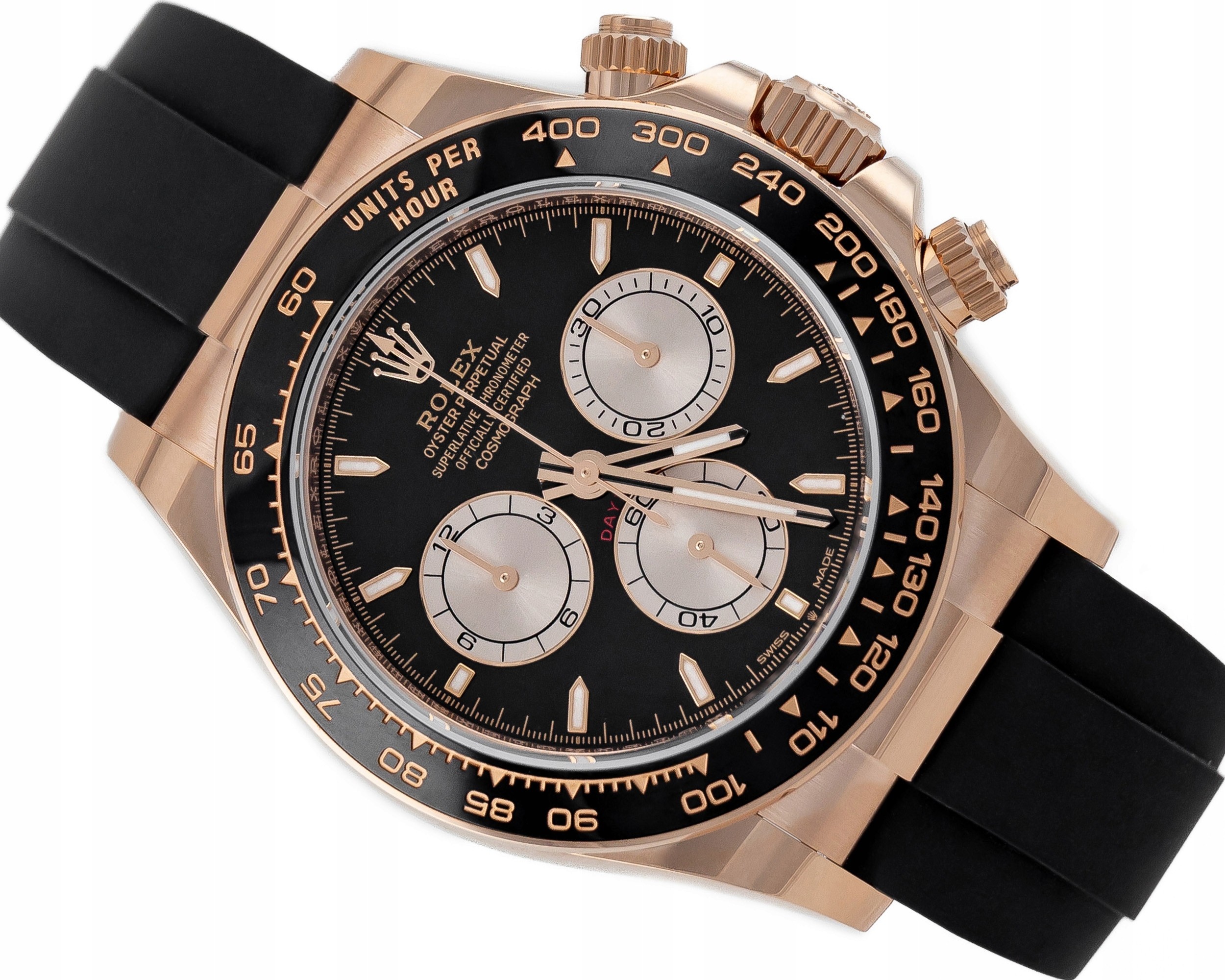Buy ROLEX Cosmograph Daytona Everose gold Black Dial Oysterflex Bracelet with right black & sundust dial — photo 2