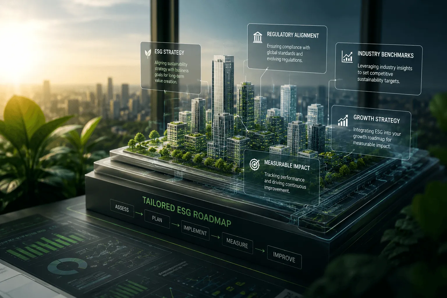 ESG strategy roadmap and sustainable growth framework.