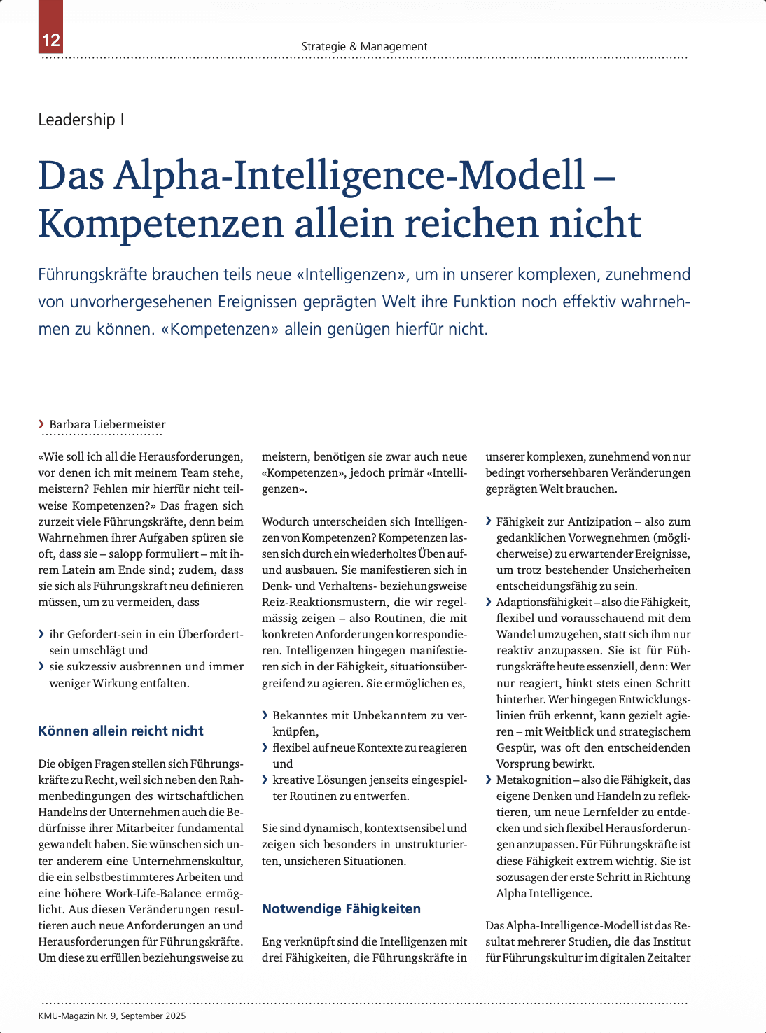 Cover: Das Alpha-Intelligence-Modell –Kompetenzen allein reichen nicht
