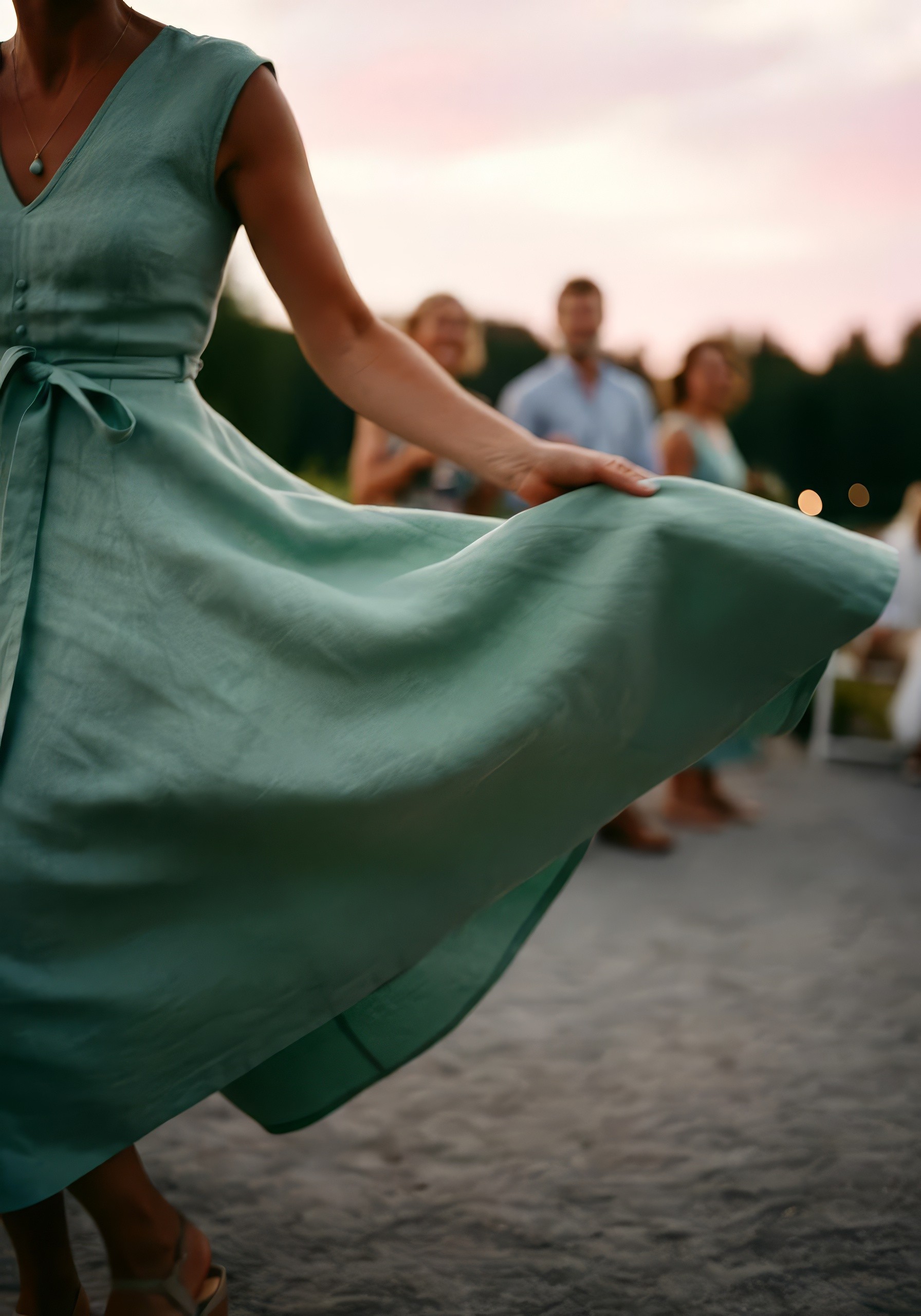 Dress swaying in dancing motion