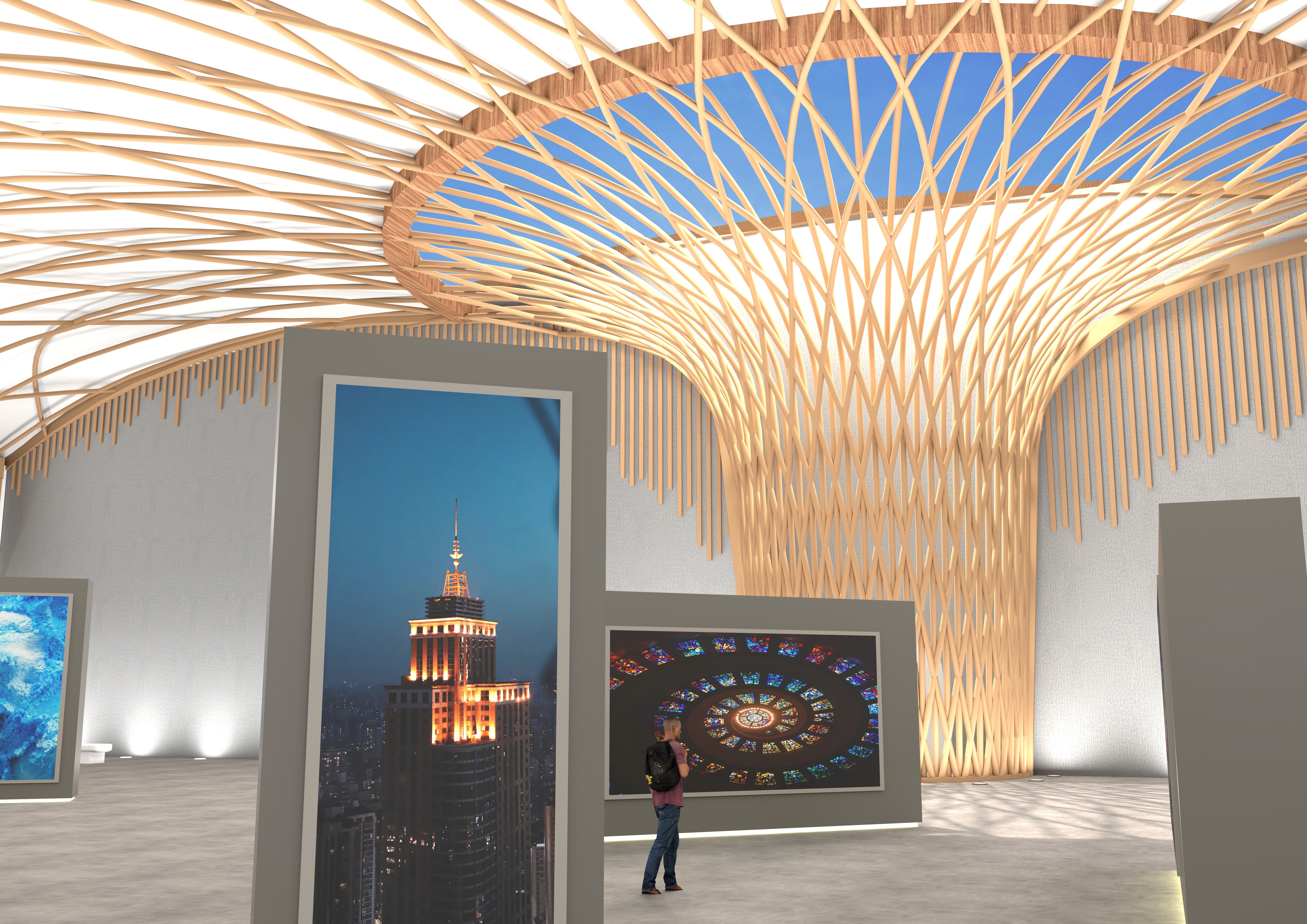 3D render of the virtual art gallery