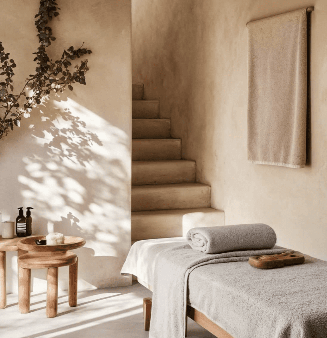 Massage therapist giving a back massage.