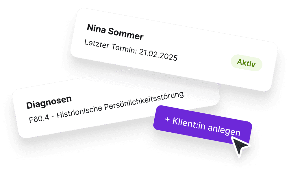 Psychotherapie Software Klient:innen Verwaltung mit ICD10